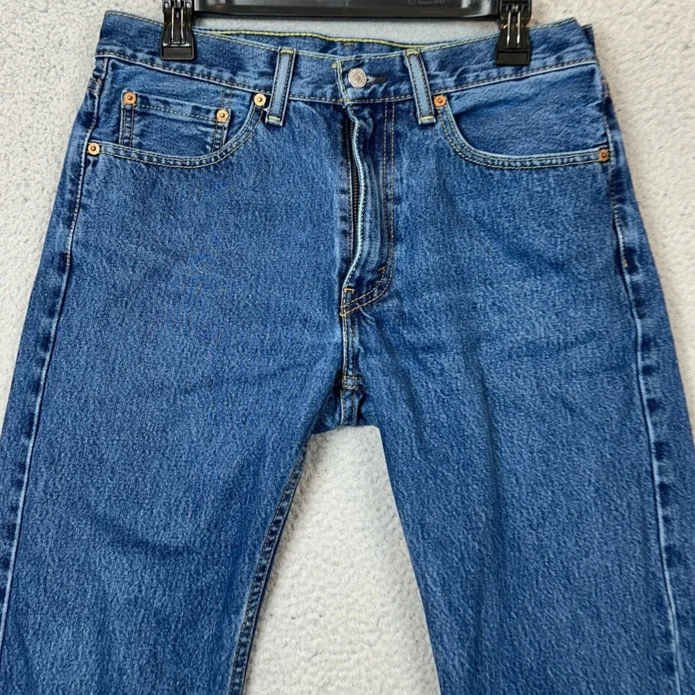 Levis 505 Jeans Mens 32X29 Regular Fit Blue Straight Leg Medium Wash Denim EUC
